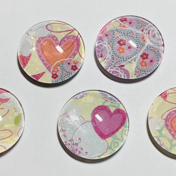 Valentine magnets, glass magnets, heart magnet set, glass magnet, valentines gift, heart gift, heart magnets, gifts for her