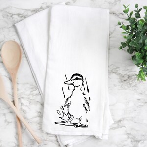 Duck kitchen towel, duck towel, duck handmade, duck home decor, flour sack kitchen towel. Duck gifts, gift for duck lover