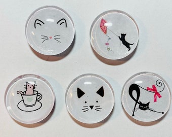 Cat magnets, glass magnets, cat gift, cat decor, Cat magnet, cat magnets, set of cat magnets, cat gift, cat decoration, handmade cat gift,