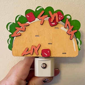 Taco nightlight, taco lover gift, taco bedroom decor, LED taco nightlight, taco night light, taco gift, taco lover gift, taco gift