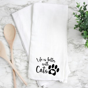 Cat kitchen towel, cat handmade towel,  Cat towel, cat home gift, Cat kitchen towel. Cat gift handmade,