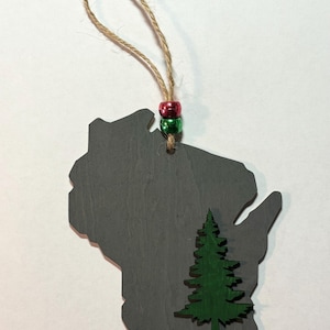 Wisconsin handmade, hand painted Christmas ornament, Wisconsin ornament, Wisconsin gift, Wisconsin theme gift, Wisconsin Christmas gift
