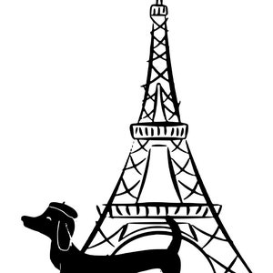 Dachshund decal, dachshund sticker, dachshund car decal, dachshund car sticker, Paris dachshund decal