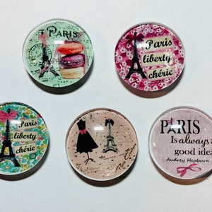 Paris magnets, Paris home gifts, Paris magnets, Paris magnet set, glass Paris magnets, Paris magnet set, Paris gift, Paris home decor