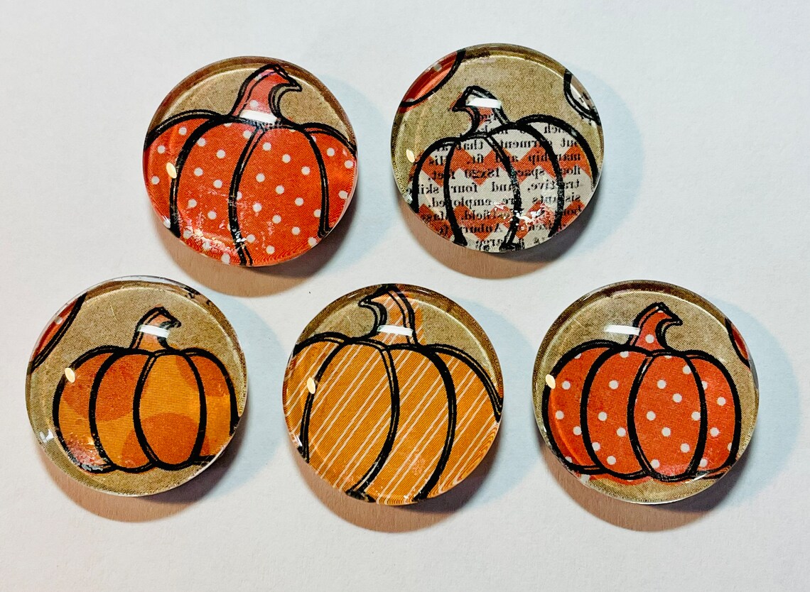 Pumpkin Set Glass Halloween Set Etsy