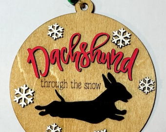 Dachshund ornament, hand painted dachshund ornament, dachshund ornament, dachshund gift, dachshund lover gift, dachshund Christmas gift
