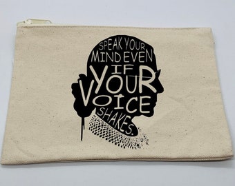 RBG cosmetic case, RBG makeup case, RBG travel case, Dissent accessories. Dissent gift