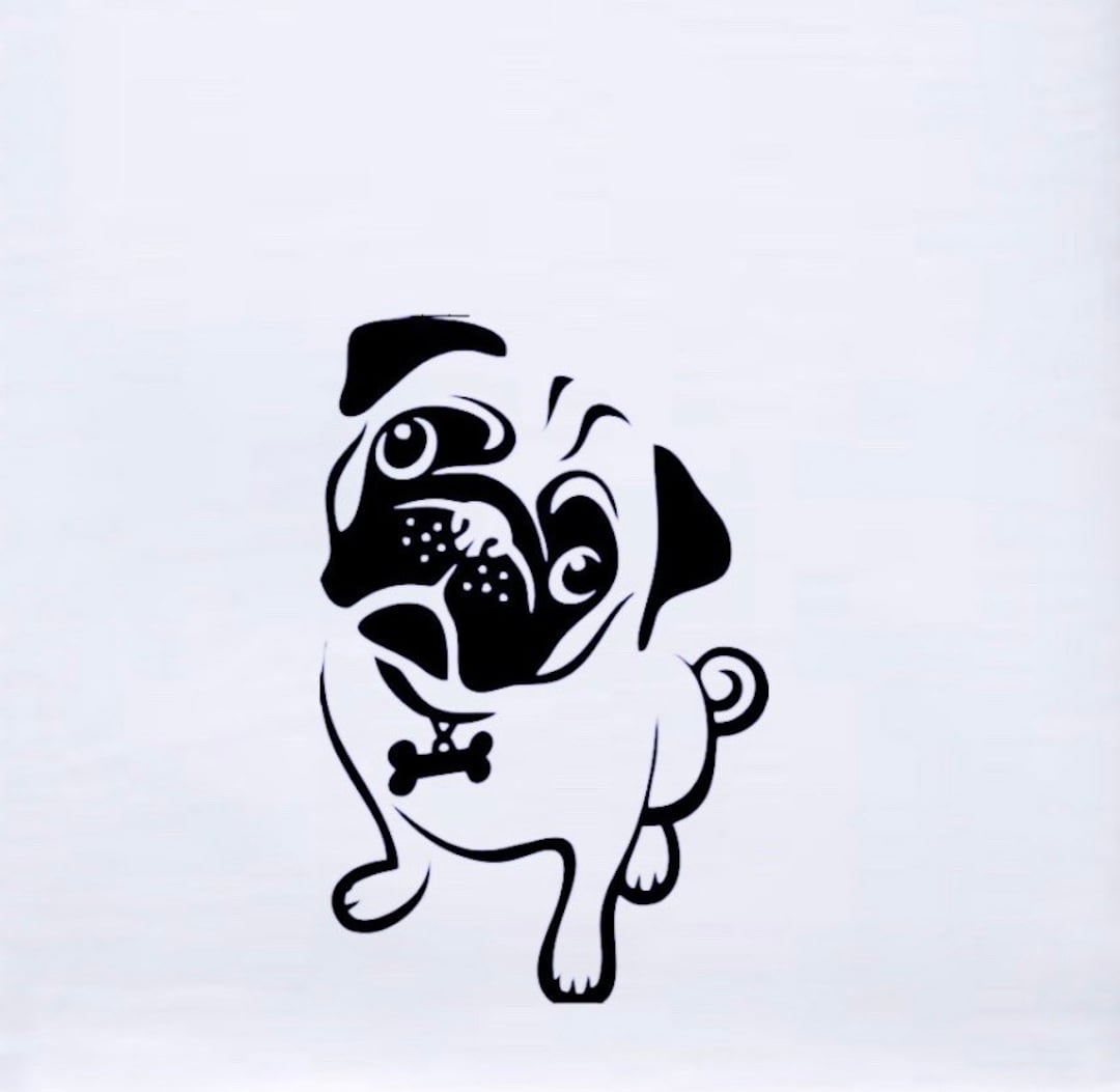 Pug Kitchen Towel, Handmade Pug Gift, Pug Home Decor, Flour Sack