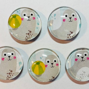 Seal magnets, seal magnet set, gifts for seal lovers, seal glass magnets, seal gifts, seal home decor, seal gift, seal magnets