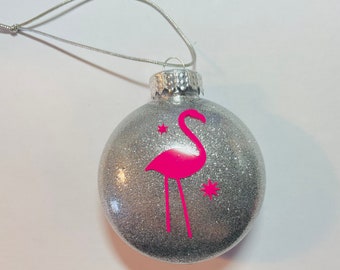 Flamingo ornament, flamingo ornament, flamingo Christmas ornament, glitter flamingo ornament, Glitter ornament, flamingo ornament.