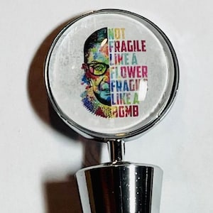 RBG wine stopper, Ruth Bader Ginsberg wine stopper, Ruth Bader Ginsberg bottle stopper, RBG bottle stopper  RBG gifts