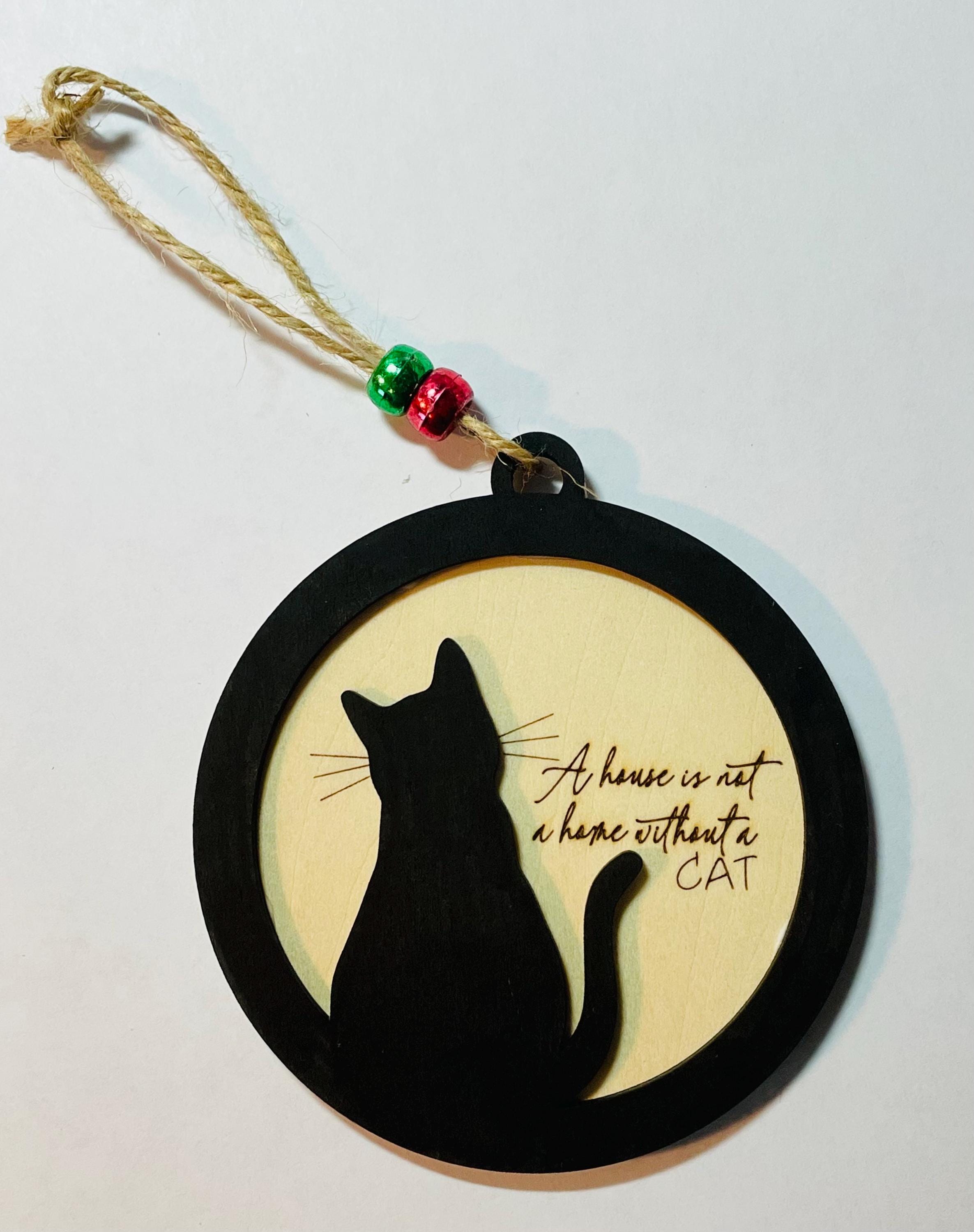 thumbnail image 2 of DECO Mini Wooden Sign – 'A House Is Not A Home Without CAT HAIR' – Cat Lover Ornament 2 of 4