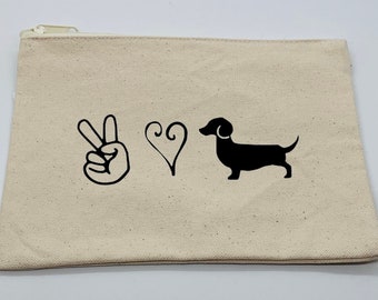 Dachshund cosmetic case, dachshund makeup case, dachshund travel case, long hair dachshund accessories. Dachshund gift