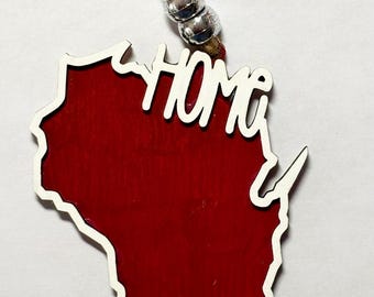 Wisconsin ornament, hand painted Christmas ornament, Wisconsin ornament, Wisconsin gift, Wisconsin theme gift, Wisconsin Christmas ornament