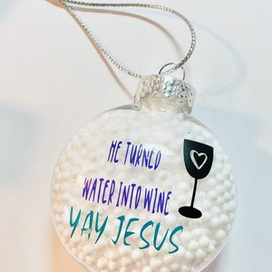 Vulgar ornament, funny Christmas ornament, adult humor ornament, Jesus ornament, handmade funny ornament.