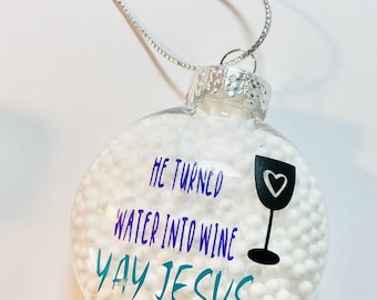 Vulgar ornament, funny Christmas ornament, adult humor ornament, Jesus ornament, handmade funny ornament.