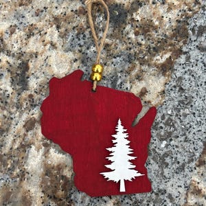 Wisconsin handmade, hand painted Christmas ornament, Wisconsin ornament, Wisconsin gift, Wisconsin theme gift, Wisconsin Christmas gift