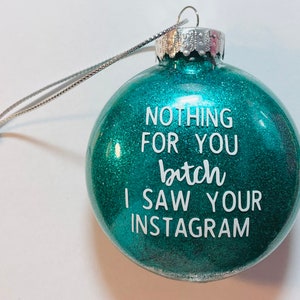 Vulgar ornament, funny Christmas ornament, adult humor ornament, Glitter ornament, handmade funny ornament.