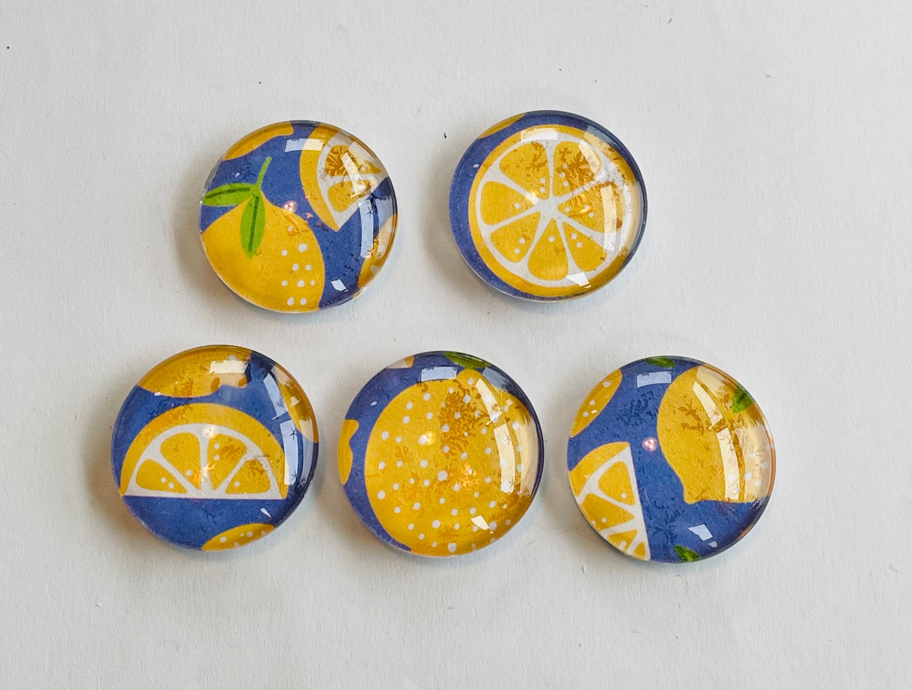 Lemon Magnets Lemon Magnets, Lemon Gift, Lemon Decor, Handmade Lemon Gift, Glass ...