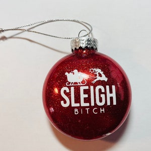 Vulgar ornament, funny Christmas ornament, adult humor ornament, Glitter ornament, handmade funny ornament.