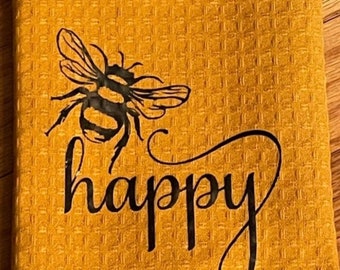Bee kitchen towel, bee handmade towel,  Bee towel, bee home gift, Bee kitchen towel. Bee gift handmade,