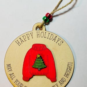 ugly sweater christmas ornament, ugly sweater ornament, funny ornament, funny Christmas ornament, ugly sweater christmas, ornament gifts