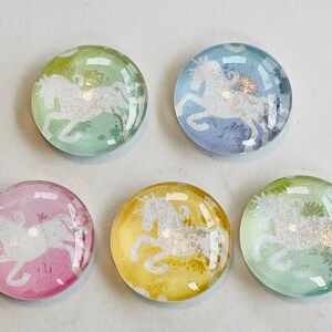 Unicorn Magnet set, unicorn magnets, unicorn magnet, unicorn gift, unicorn gifts, glass magnets, handmade magnets, unicorn lover gift