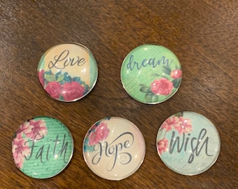 Inspirational word Magnets, positive words magnet set, Positive message magnets, glass magnets, inspirational gift, positive gift,