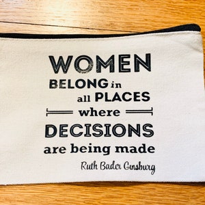RBG cosmetic case, RBG makeup case, RBG travel case, Dissent accessories. Dissent gift, Ruth bader Ginsberg