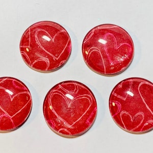 Valentine magnets, glass magnets, heart magnet set, glass magnet, valentines gift, heart gift, heart magnets, gifts for her