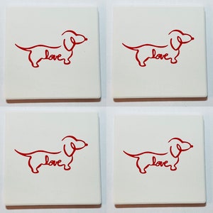 Dachshund coasters, Dachshund home decor, Dachshund gift, gift for dachshund lover, Dachshund coasters, dachshund stone coasters set of 4