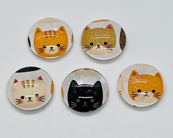 Cat magnets, glass magnets, cat gift, cat decor, Cat magnet, cat magnets, set of cat magnets, cat gift, cat decoration, handmade cat gift,
