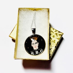 Ruth bader Ginsburg Necklace, handmade rbgnecklace, necklace, rbg jewelry, rbg necklace gift, gift for woman