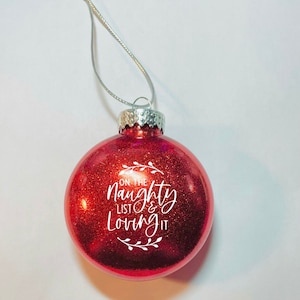 Naughty list ornament, Vulgar ornament, funny Christmas ornament, adult humor ornament, Glitter ornament, handmade funny ornament.