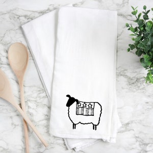Sheep Fourth of July kitchen towel, 4th of July kitchen towel,  Fourth of July towel, sheep gift, Fourth of July home decor