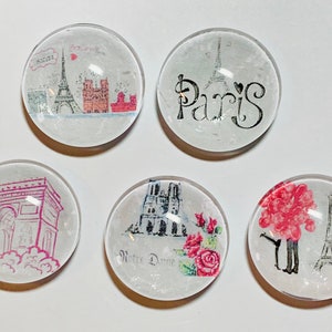 Paris magnets, glass magnet sets, Paris magnets, Paris magnet set, glass Paris magnets, Paris magnet set, Paris gift