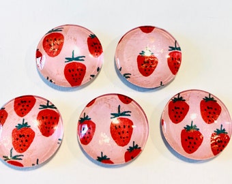 Strawberry magnet set, Strawberry magnet set, Strawberry magnets, Strawberry gift, Handmade Strawberry gift