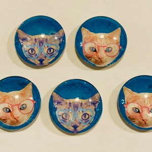 Cat magnets, glass magnets, cat gift, cat decor, Cat magnet, cat magnets, set of cat magnets, cat gift, cat decoration, handmade cat gift,