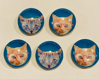 Cat magnets, glass magnets, cat gift, cat decor, Cat magnet, cat magnets, set of cat magnets, cat gift, cat decoration, handmade cat gift,