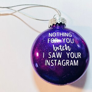 Vulgar ornament, funny Christmas ornament, adult humor ornament, Glitter ornament, handmade funny ornament.