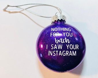Vulgar ornament, funny Christmas ornament, adult humor ornament, Glitter ornament, handmade funny ornament.