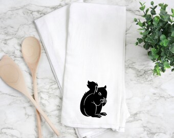 Squirrel kitchen towel, Home Squirrel gift, Squirrel kitchen towel, Squirrel home decor, flour sack kitchen towel. Squirrel towel,