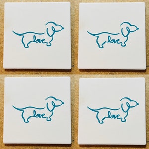 Dachshund coasters, Dachshund home decor, Dachshund gift, gift for dachshund lover, Dachshund coasters, dachshund stone coasters set of 4