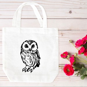 Owl tote bag, tote bag, owl canvas tote, canvas tote bag, handmade owl tote bag, gift for owl lover