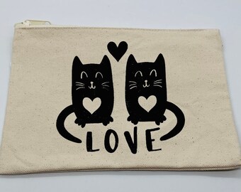 cat cosmetic case, cat makeup case, cat travel bag, cat accessories. cat gift, cat travel case, cat lover gift