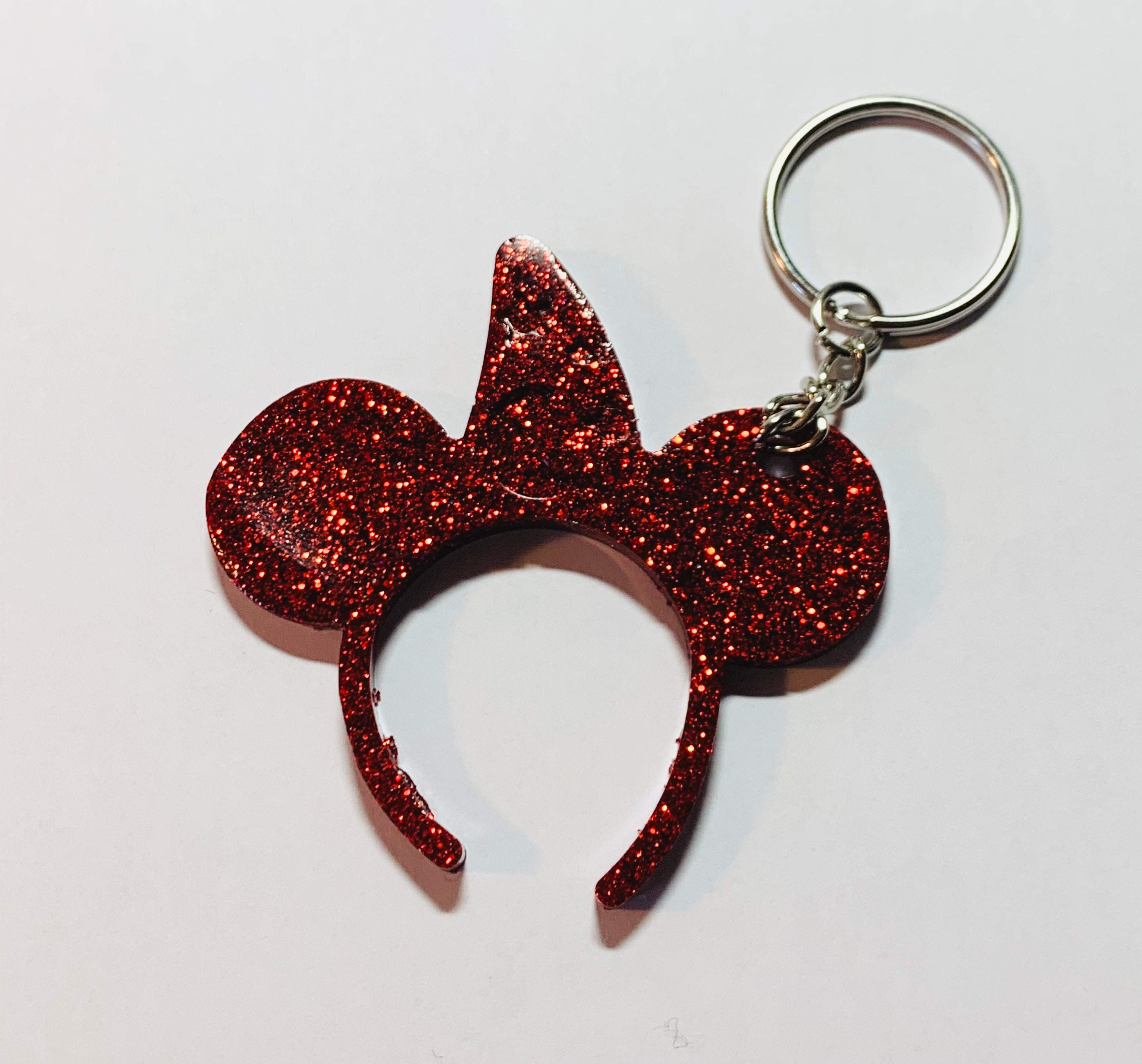 Mickey ear keychain mickey keychain Disney inspired Etsy