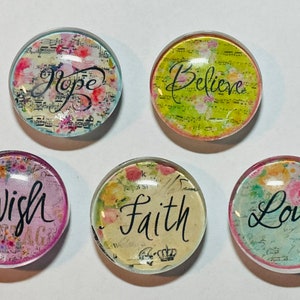 Inspirational word Magnets, positive words magnet set, Positive message magnets, glass magnets, inspirational gift, positive gift,
