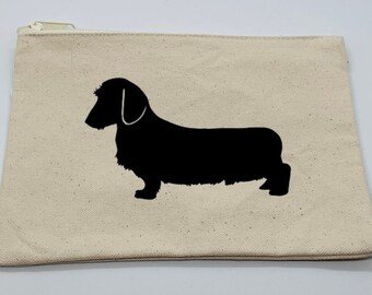 Dachshund cosmetic case, dachshund makeup case, dachshund travel case, wire hair dachshund accessories. Dachshund gift