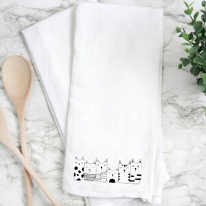 Cat kitchen towel, cat handmade towel,  Cat towel, cat home gift, Cat kitchen towel. Cat gift handmade,