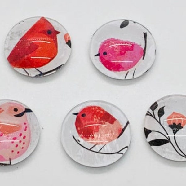 Cardinal magnet, glass Magnet, Cardinal magnet set, Bird magnet, Cardinal magnets, magnet, Glass magnets, bird Magnets